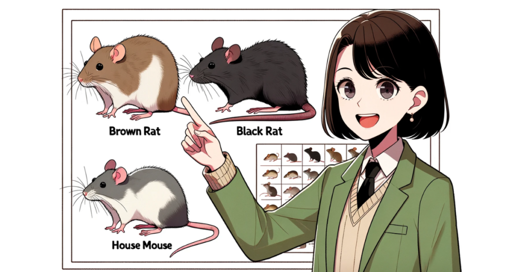 A woman explaining the characteristics of rat droppings